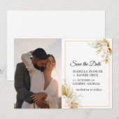 Pampas Grass Fotobruiloft Save The Date (Voorkant / Achterkant)