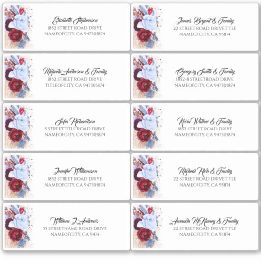 Pampas Grass gastnamen Adresetiketten Sticker (Voorkant)