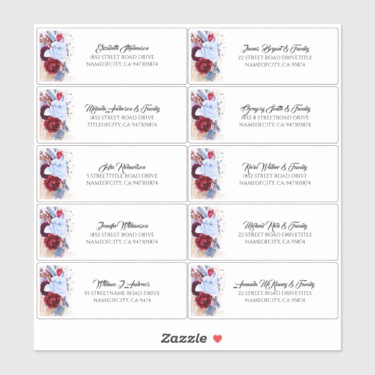 Pampas Grass gastnamen Adresetiketten Sticker (Vel)