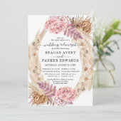 Pampas Grass Gedroogde Bloemenbruiloft repetitie d Kaart (Staand voorkant)