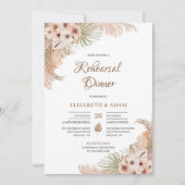 Pampas Grass Gedroogde Palm Blush Orchid Repetitie Kaart (Voorkant)