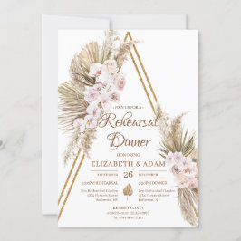 Pampas Grass Gedroogde Palm Blush Roos Gouden Repe Kaart