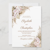 Pampas Grass Gedroogde Palm Blush Roos Orchidee Br Kaart (Voorkant)