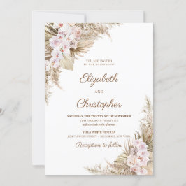 Pampas Grass Gedroogde Palm Blush Roos Orchidee Br Kaart