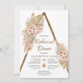 Pampas Grass Gedroogde Palm Rustieke Boog Repetiti Kaart (Voorkant)