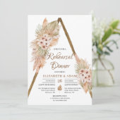 Pampas Grass Gedroogde Palm Rustieke Boog Repetiti Kaart (Staand voorkant)