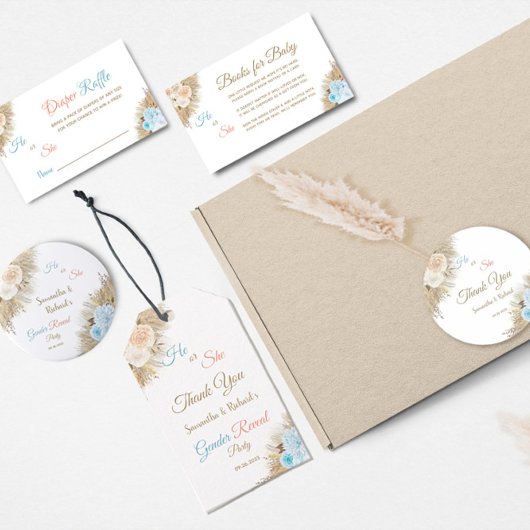 Pampas Grass Gender onthult hem of zij Boho Kaart