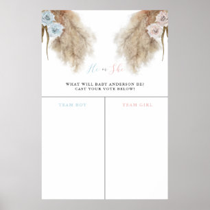Pampas Grass Gender Rebability Sign Poster