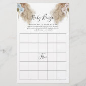 Pampas grass Gender Reeft Party Baby Bingo Game (Voorkant)