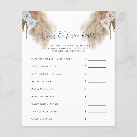 Pampas grass Gender Reopenbaart de prijs (Voorkant)