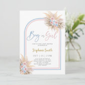 Pampas Grass Gender Reopenbaart Uitnodiging (Staand voorkant)