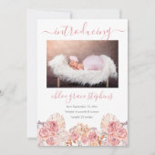 Pampas Grass Girl 4 Foto Collage Birth Aankondiging (Voorkant)