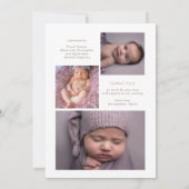 Pampas Grass Girl 4 Foto Collage Birth Aankondiging (Achterkant)