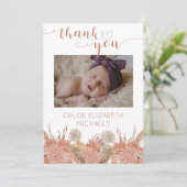 Pampas Grass Girl 4 Foto Collage Shower Hartelijk  Bedankkaart (Staand voorkant)