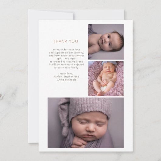 Pampas Grass Girl 4 Foto Collage Shower Hartelijk  Bedankkaart (Achterkant)