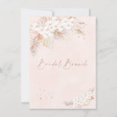 Pampas Grass Glas Bruids Brunch Douche Uitnodiging (Achterkant)