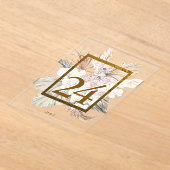 Pampas Grass Gold Boho Acryl Tafelnummer (Laagn)