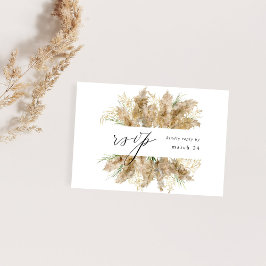 Pampas Grass & Gold Boho w Meal RSVP
