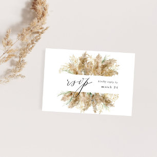 Pampas Grass & Gold Boho w Meal RSVP