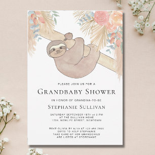Pampas Grass Grandma Baby shower Invitation Kaart
