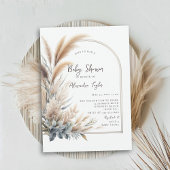 Pampas Grass Green Arch Neutraal Baby shower Kaart