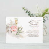 Pampas Grass Greenery Bridal Lunch Kaart (Staand voorkant)