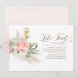 Pampas Grass Greenery Engagement Party Kaart