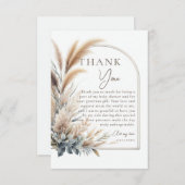Pampas Grass Groen Boho Neutral Baby shower Bedankkaart (Voorkant / Achterkant)