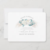 Pampas Grass Groen Bruidsmeisje Voorstel Kaart (Voorkant)