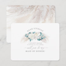 Pampas Grass Groen Bruidsmeisje Voorstel