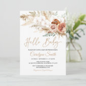 Pampas Grass Hallo Baby shower Kaart (Staand voorkant)