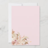 Pampas Grass Herfst Roze Bruids Douche Uitnodiging (Achterkant)