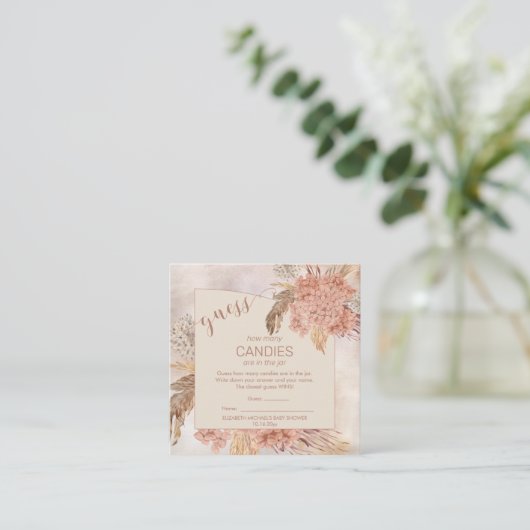 Pampas Grass Hydrangea Blooms | Snoepjes in de pot Informatiekaartje (Staand voorkant)