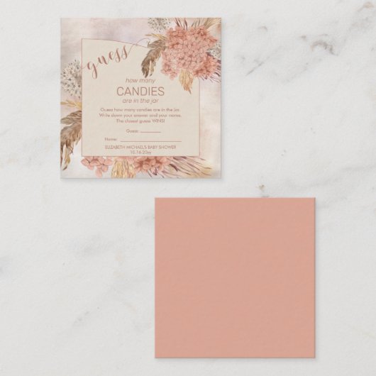 Pampas Grass Hydrangea Blooms | Snoepjes in de pot Informatiekaartje (Voorkant / Achterkant)