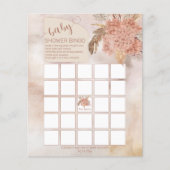 Pampas Grass | Hydrangeas Baby shower Bingo Kaart (Voorkant)