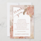 Pampas Grass | Hydrangeas Baby shower Hartelijk da Bedankkaart (Voorkant)