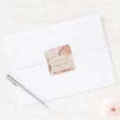 Pampas Grass | Hydrangeas Baby shower Hartelijk da Vierkante Sticker (Envelop)