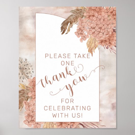 Pampas Grass Hydrangeas Gelieve te nemen één dank Poster (Voorkant)