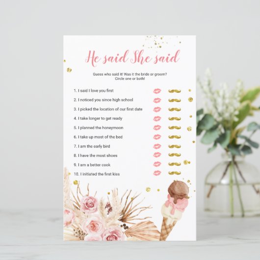 Pampas Grass Ice Cream zei dat ze Kaart zei (Staand voorkant)