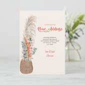 Pampas Grass in Wicker Basket Moving Aankondiging (Staand voorkant)