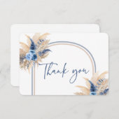 Pampas Grass Jongen blauwe boog dank u kaart (Voorkant / Achterkant)