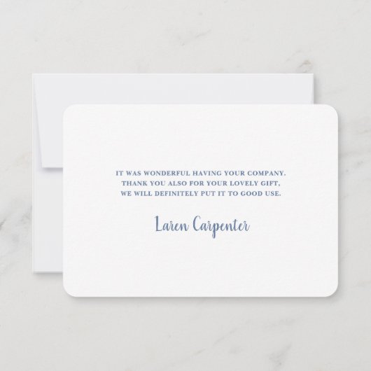 Pampas Grass Jongen blauwe boog dank u kaart (Achterkant)