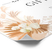 Pampas Grass Kaarten en Gifts Wedding Sign Poster (Hoek)