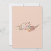 Pampas Grass Krans Boho Tropische Aardse Bloemen Kaart (Achterkant)