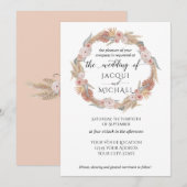 Pampas Grass Krans Boho Tropische Aardse Bloemen Kaart (Voorkant / Achterkant)