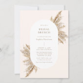 Pampas Grass Lijst Beige Bridal Shower Invitation Kaart (Voorkant)