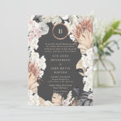 Pampas Grass Lijst | Monogram goudolie | Koolstof Kaart (Staand voorkant)