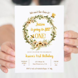 Pampas Grass Little Bunny Turing one Birthday I Kaart