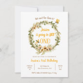 Pampas Grass Little Bunny Turing one Birthday I Kaart (Voorkant)