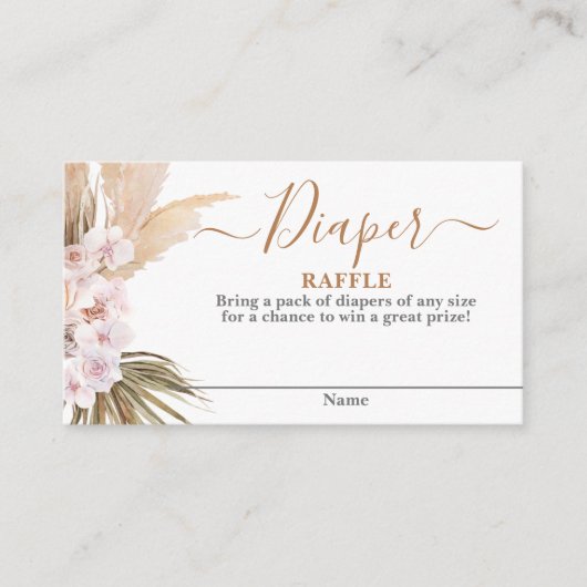 Pampas Grass Luier Raffle Kaart (Voorkant)